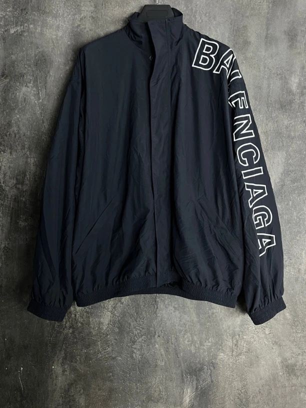 全新未使用 Balenciaga/巴黎世家 字母印花立领拉链外套/01795