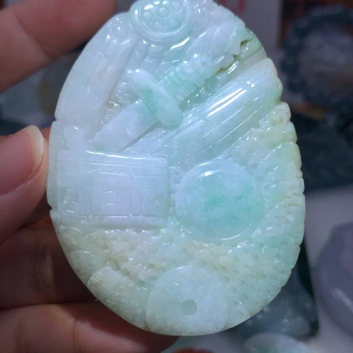 翡翠颈饰未镶嵌保真天然A货翡翠