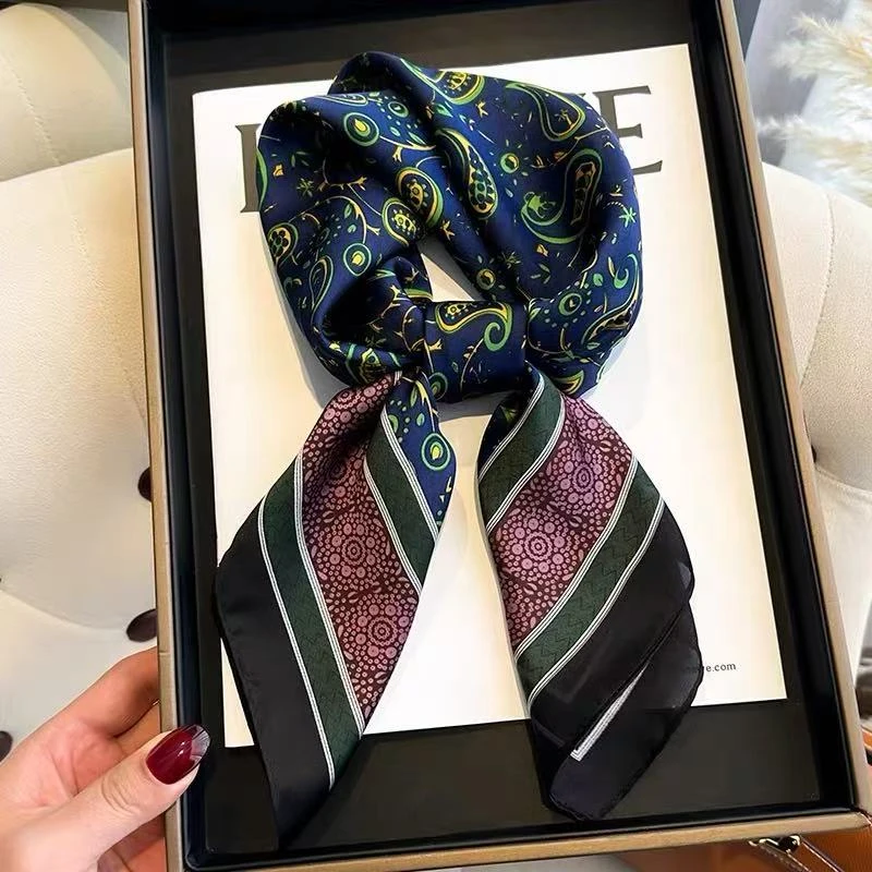 纹理腰果u325自带氛围大气丝巾设计方巾70*70