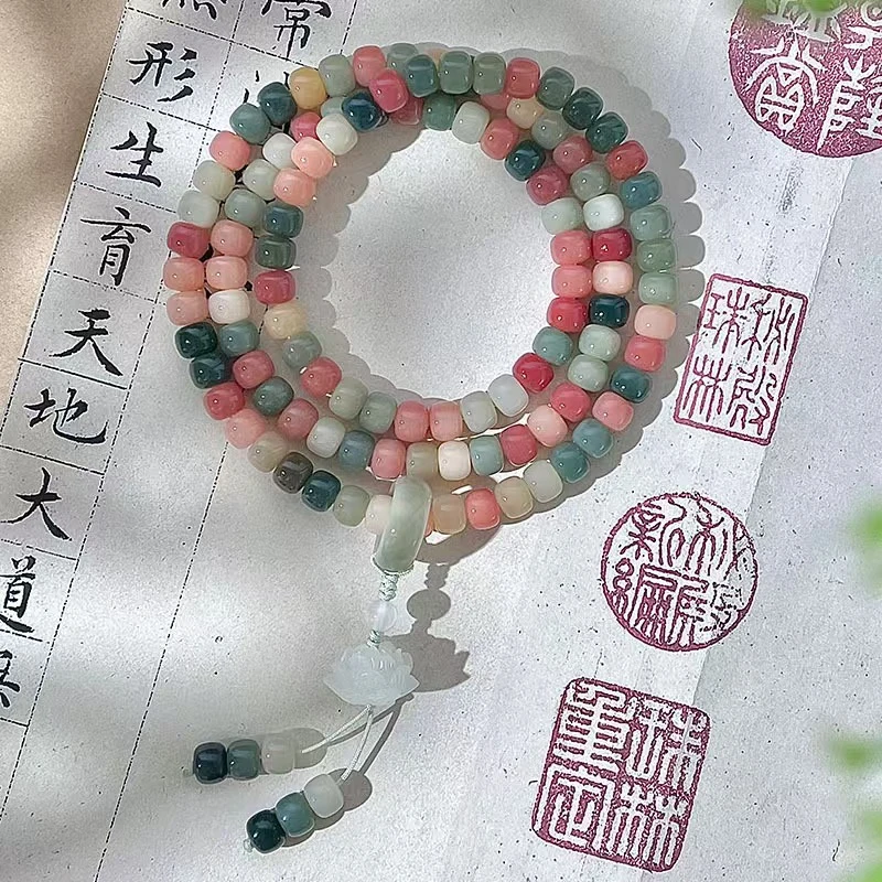 （冰山雪莲）108颗多宝保真菩提文玩手串佛珠小众设计男女-配盘玩袋