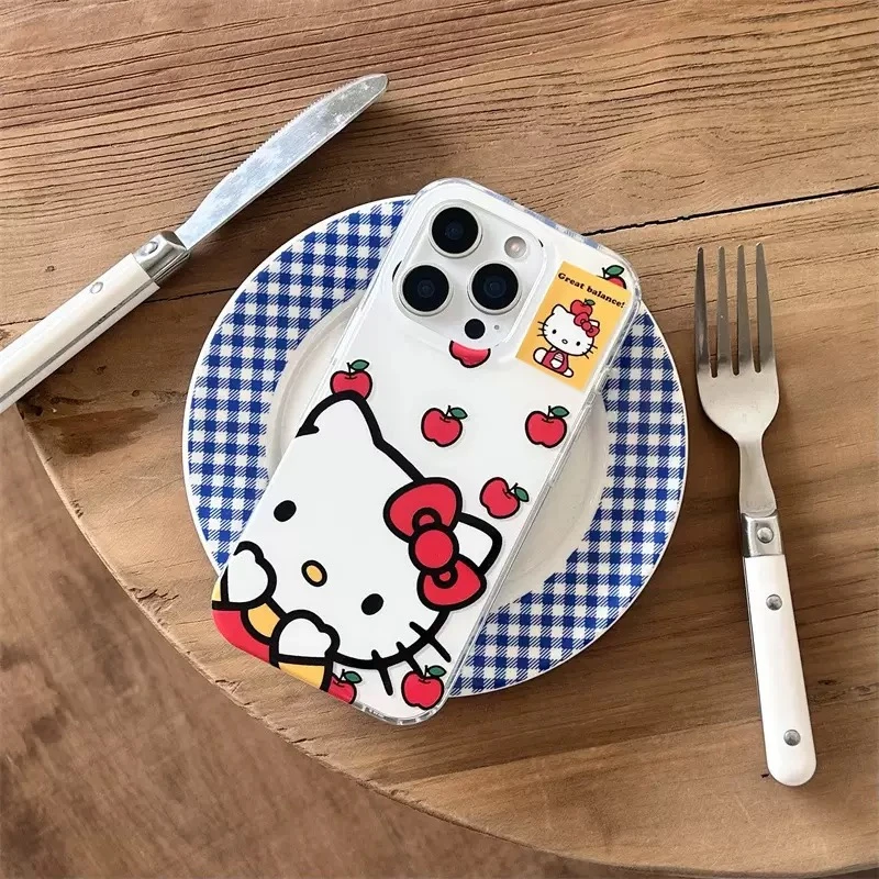 imd可爱哈喽kitty彩色适用16promax手机壳透明女款爱心