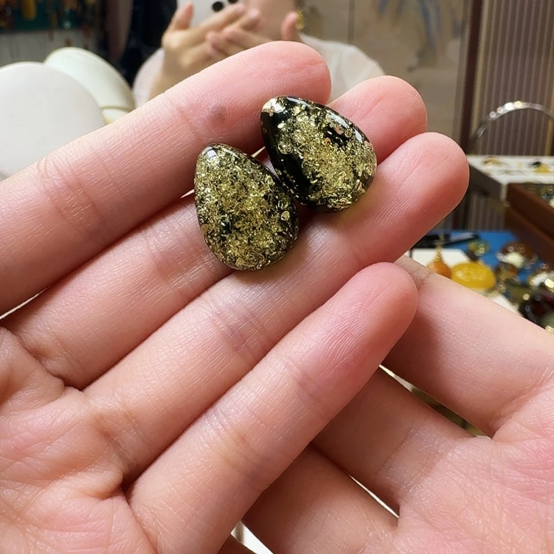 琥珀银S925镶嵌颈饰耳坠