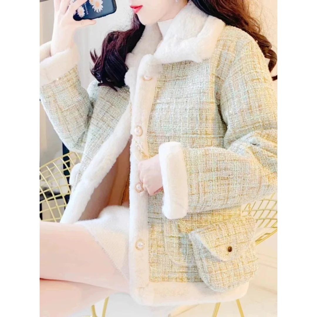 B561-B570毛衣网红洋气时尚宽松加绒加厚秋冬套头针织百搭女士