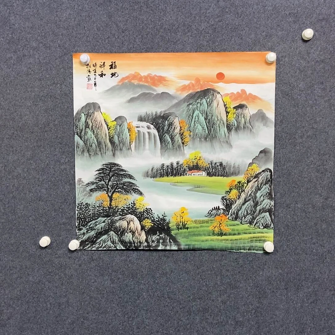 国画四尺斗方一副