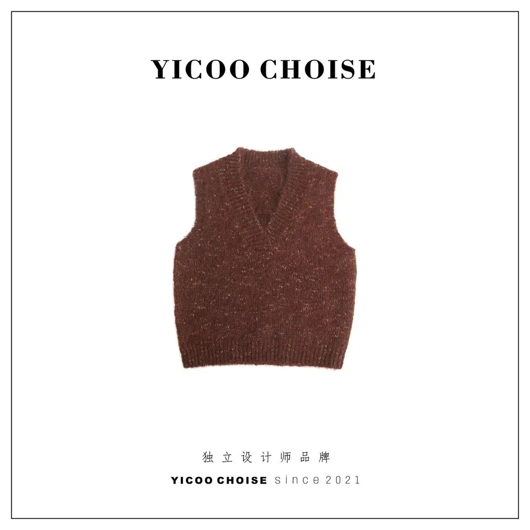 （羊毛纤维）YICOO【老钱感】 亲子小众高端双纱马甲YC256581百搭时尚