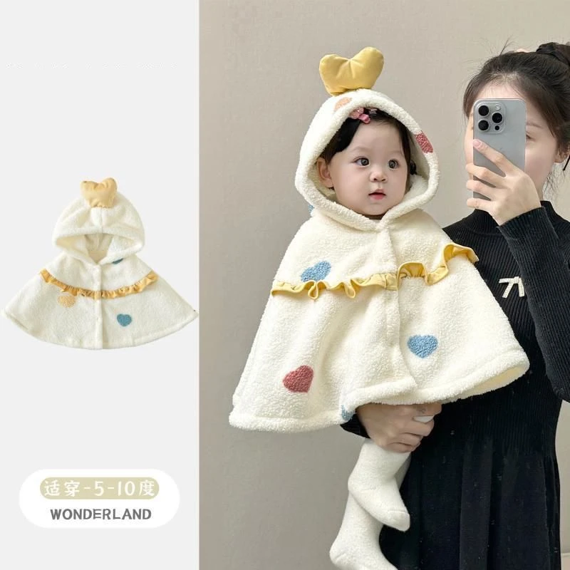婴儿披风斗篷秋冬季宝宝外出挡风外套婴幼儿防风保暖小孩披肩儿童