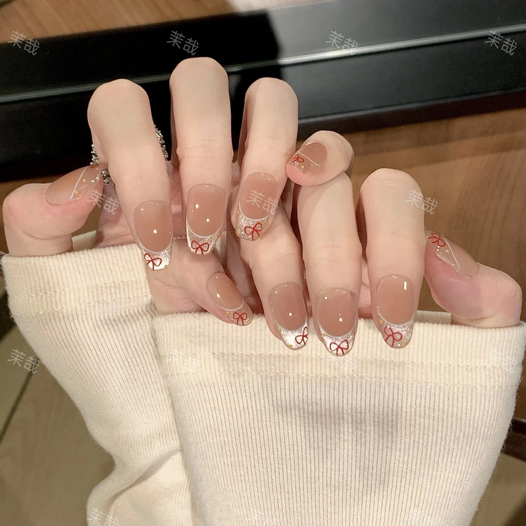 茉哉【波点时光】纯手工定制美甲拆卸穿戴甲A4591
