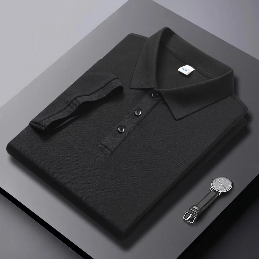 夏季新款工厂男士翻领短袖Polo杉轻薄透气舒适简约商务休闲T恤