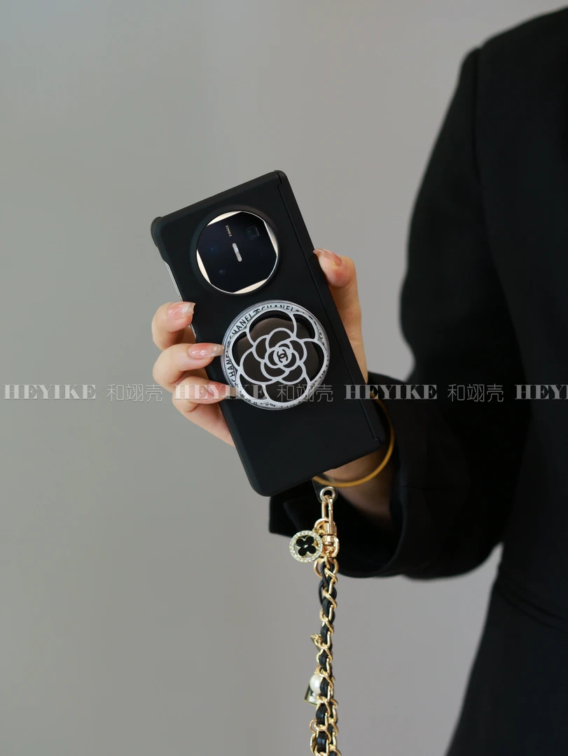 小香风适用华为matex6手机壳新款vivoxfold5折叠屏山茶花磁吸支架