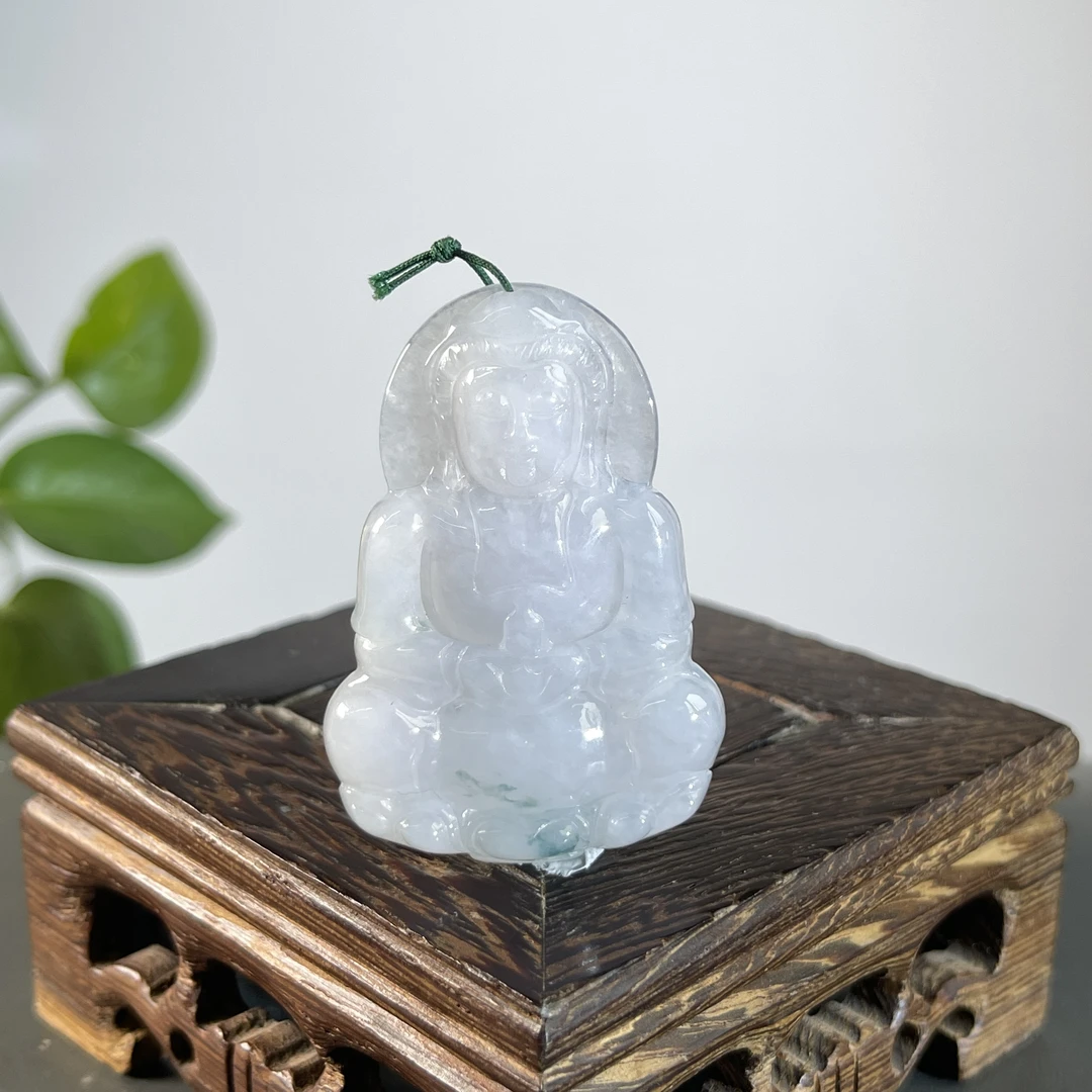 JTA04-123 天然缅甸A货翡翠 正装观音