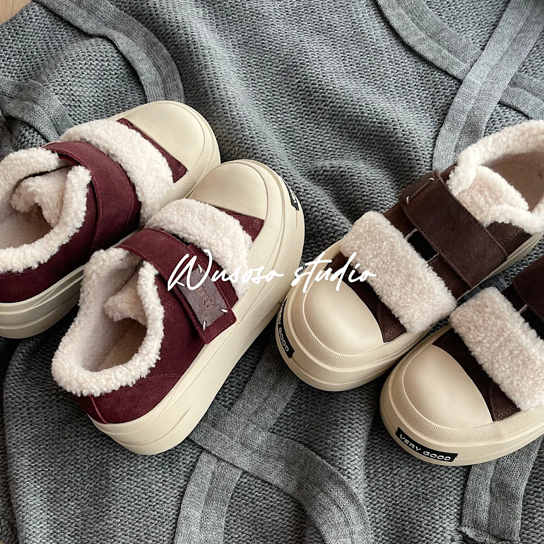 【soso】年末福利｜双魔术贴加绒板鞋