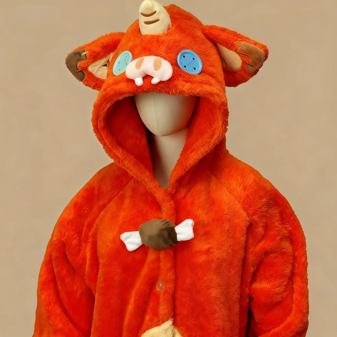 猪猪睡袍套装连帽加绒秋冬塞尔达传说游戏周边珊瑚绒冬季加厚睡衣