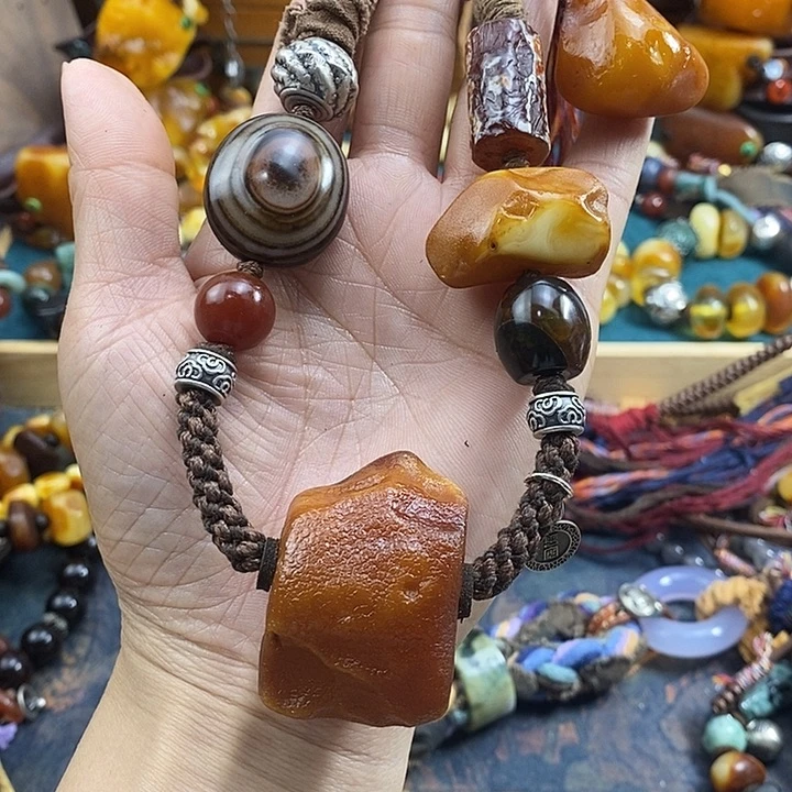 蜜蜡未镶嵌项链项链