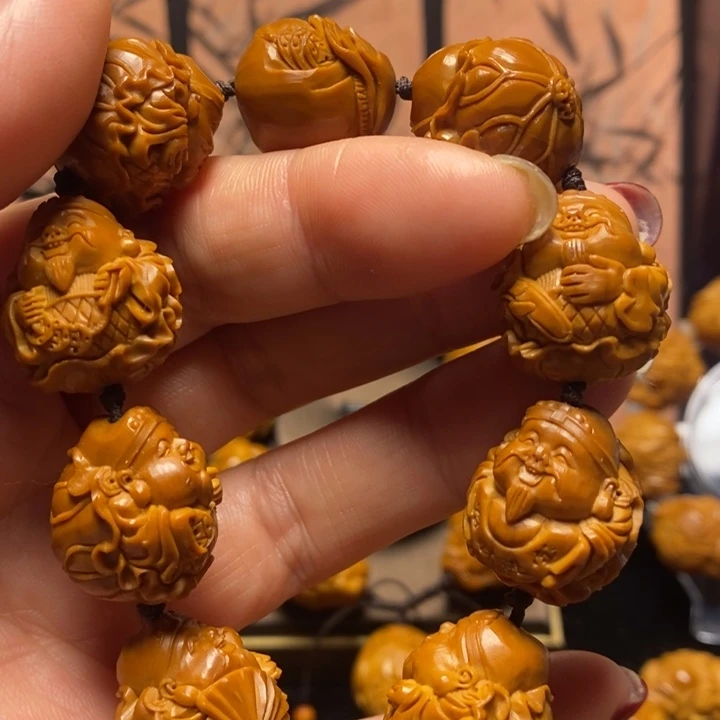 橄榄核手串/手链荷叶财神