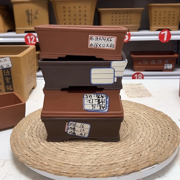 紫砂花盆蛇年大吉