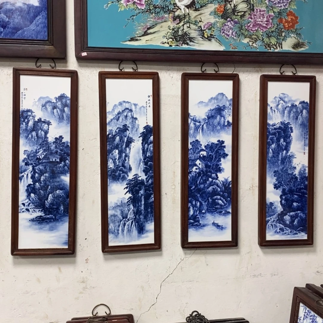 瓷80*28*4 景德镇瓷板画柴窑烧制