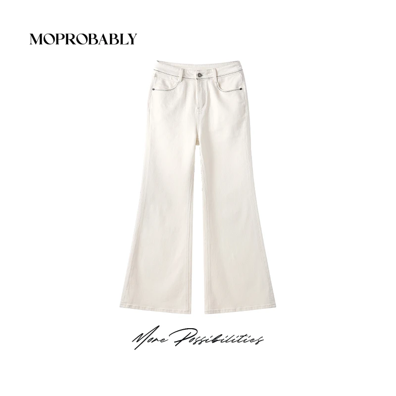 Moprobably李予诺「亮线」高街辣妹风显瘦喇叭牛仔裤L4473409