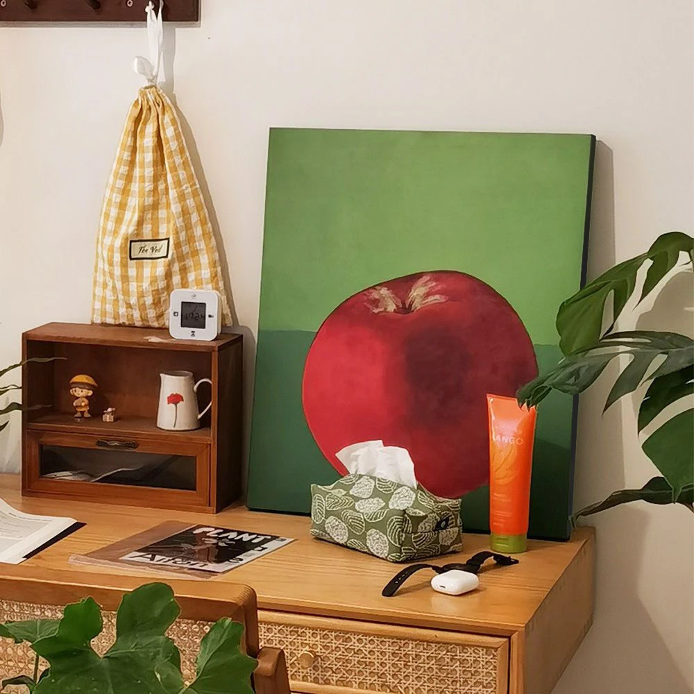 小众波普艺术chic风格撞色水果红色苹果柠檬装设计工作室装饰画