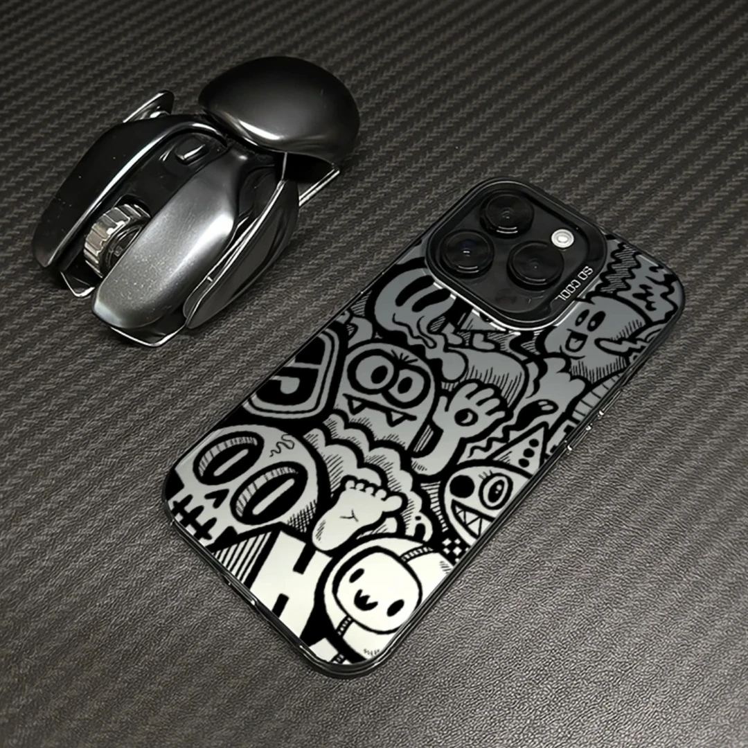 雅天立涂鸦怪兽适用苹果16promax手机壳iphone15/14磨砂13/12/11