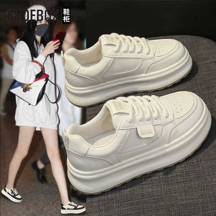 SHOEBOX鞋柜厚底小白鞋女春季爆款时尚百搭休闲板鞋平底运动鞋