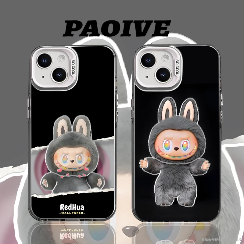 拉布布创意适用苹果华为vivo一加iPhone小米三星防摔彩银手机壳