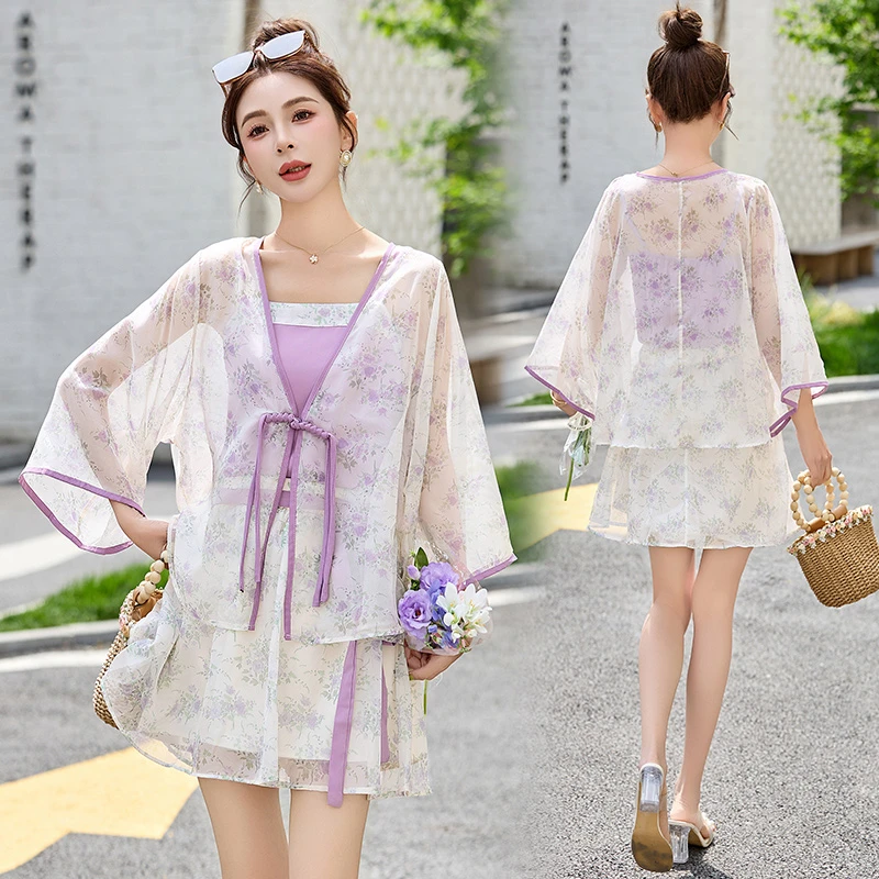 新中式时尚国风吊带套装裙女2025夏季新款设计感薄款裙子三件套女