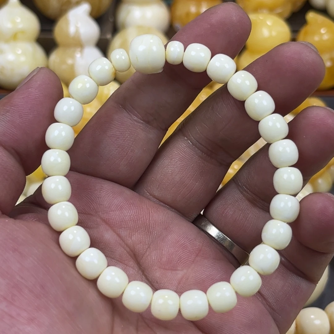 手串琥珀未镶嵌同料白蜡老邢手串7.5mm