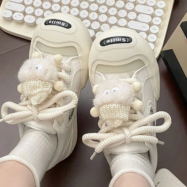 乳胶鞋垫！2025年百搭小众圆头厚底简约帆布鞋纯色休闲鞋女鞋子