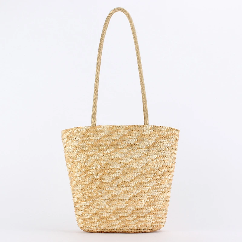 夏季高级质感手工编织包大容量海边旅游度假单肩包天然麦秆草编包