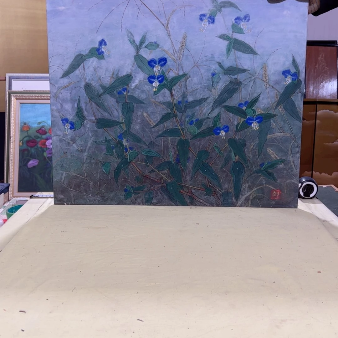 绘画晓****0屏风框画茶空间设计