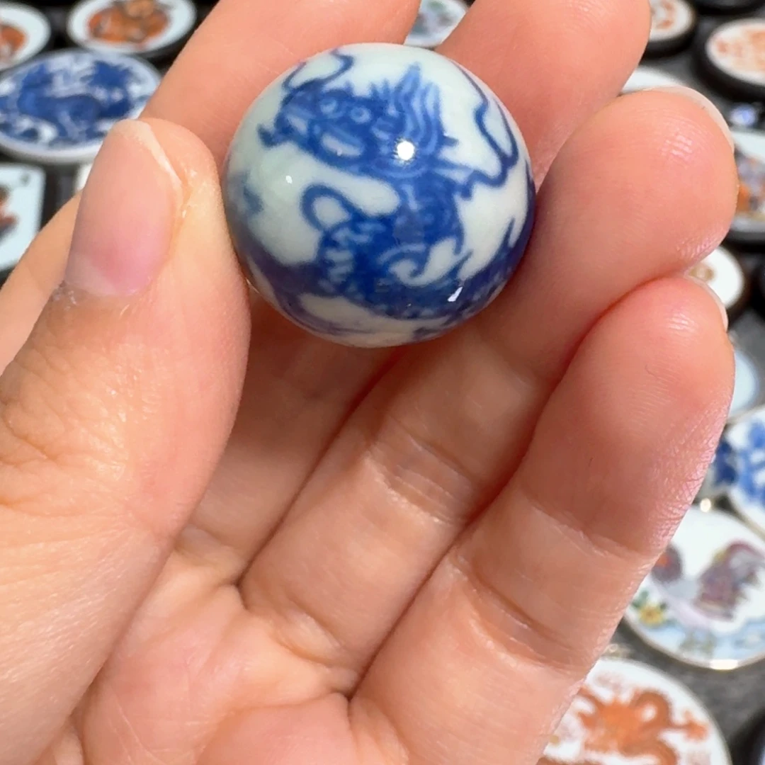 用***6瓷片青花龙珠2.0一个