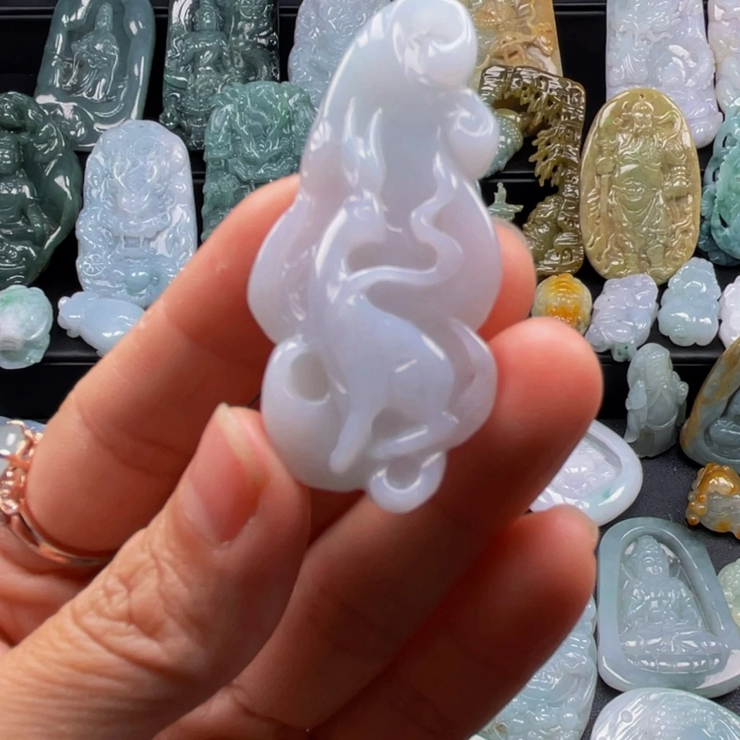 翡翠未镶嵌颈饰缅甸翡翠A货挂件