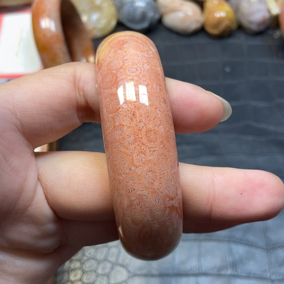 硅化珊瑚（珊瑚玉）手镯未镶嵌11
