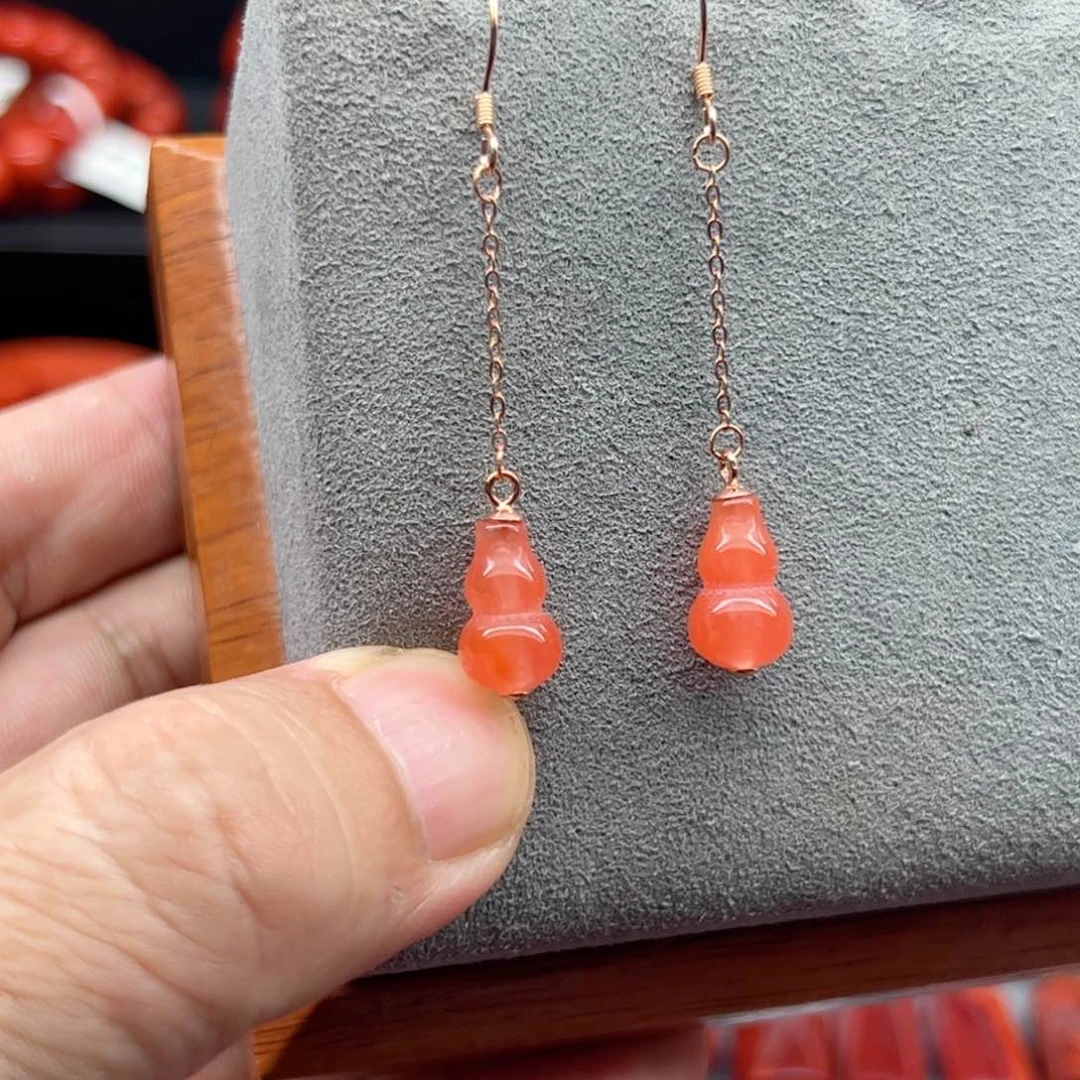 南红玛瑙耳坠未镶嵌