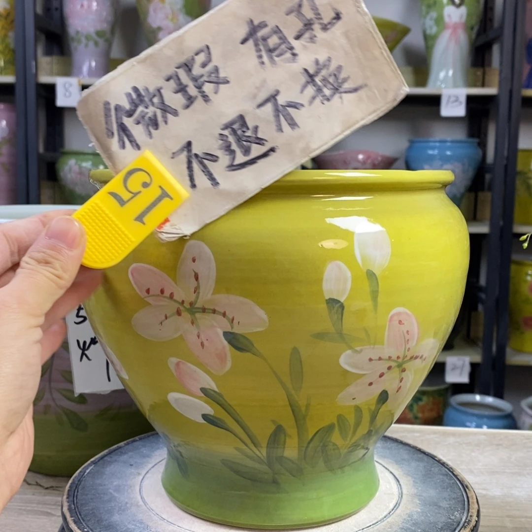 景德镇手工手绘陶瓷花盆
