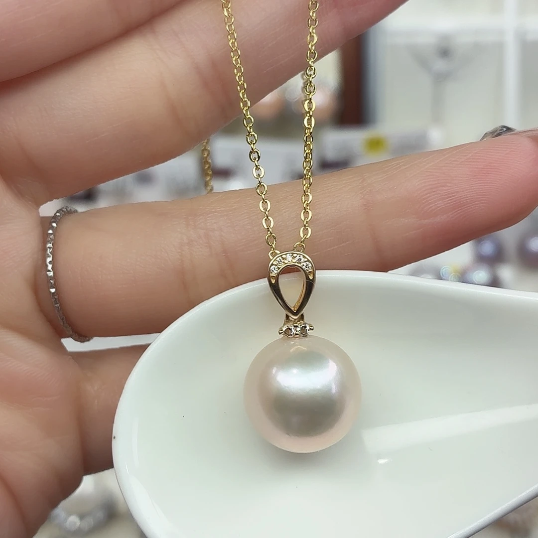 银S925镶嵌淡水珍珠颈饰F