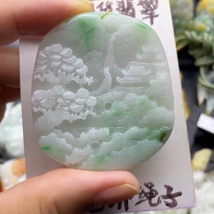 颈饰未镶嵌翡翠天然翡翠