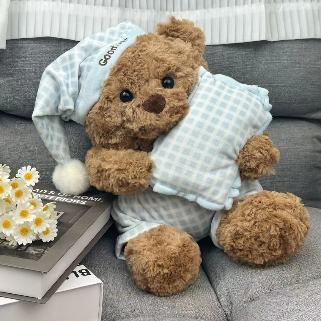 可爱睡衣小熊公仔玩偶泰迪熊毛绒玩具睡觉抱枕娃娃儿童礼物FFV