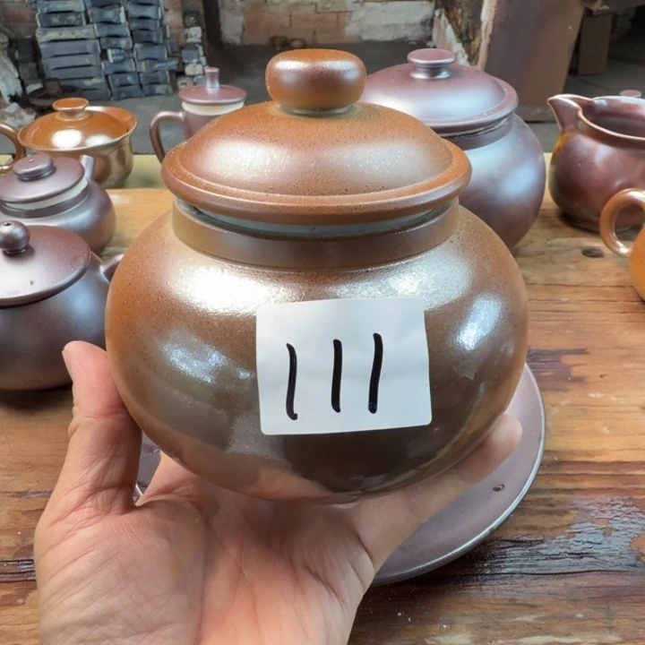 平***福建水紫陶白泥柴烧茶叶罐