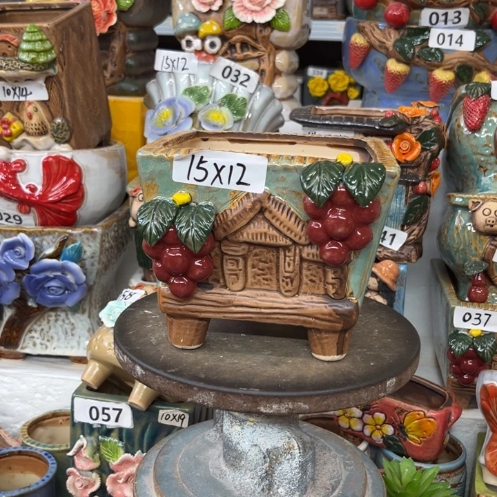 紫砂花盆粗陶材质多肉花盆