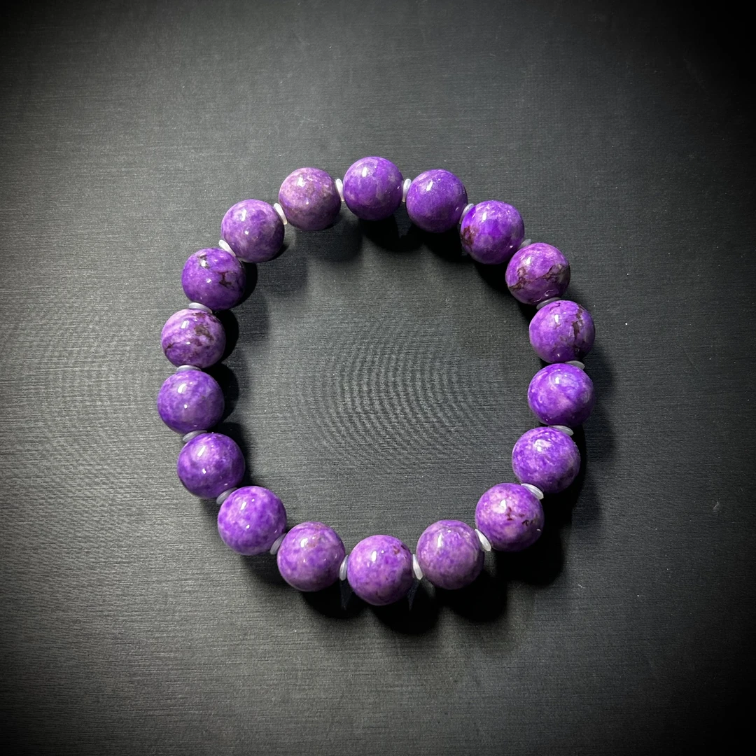 32001520皇家紫圆珠手串加隔片10㎜（多样性发其一）522