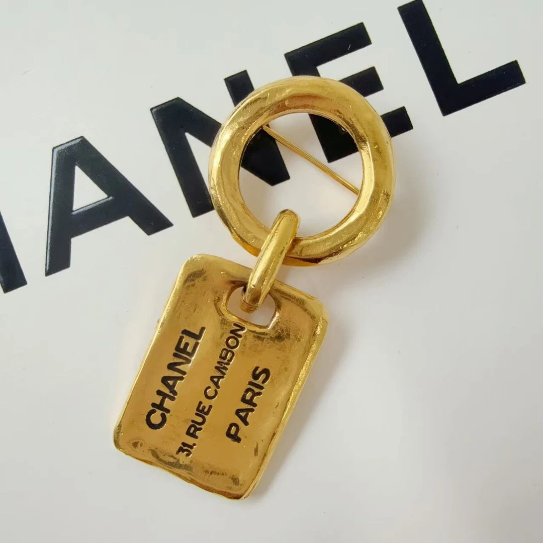 95新 Chanel/香奈儿 Chanel vintage香奈儿中古铭牌胸针（有瑕）
