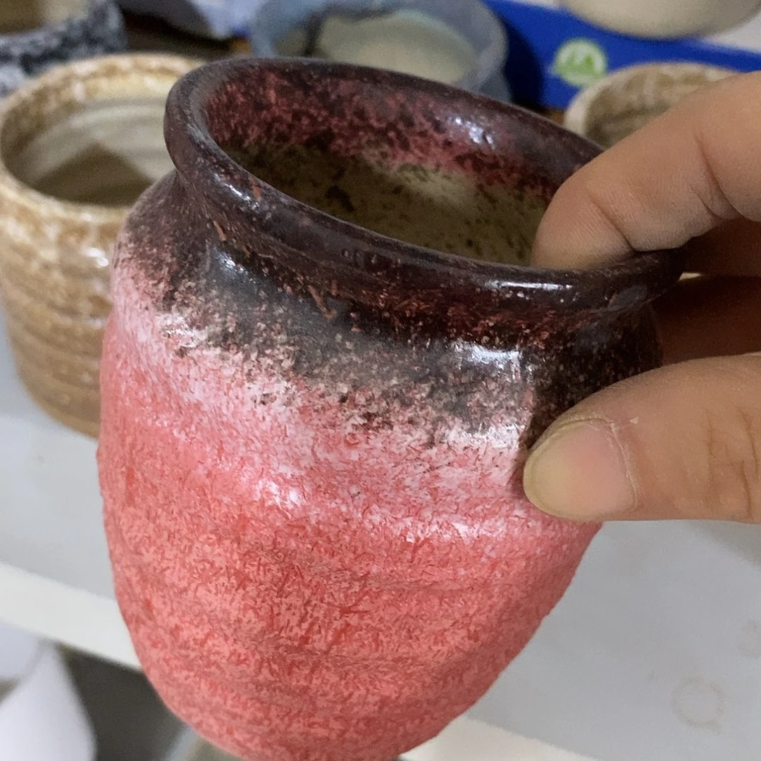 陶杯子陶盆有孔 瑕疵介意勿拍