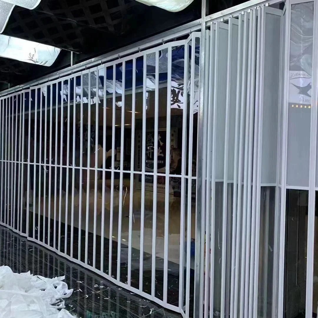 商场铝合金水晶折叠门定制弧形洗车房美容酒店折叠门隔断汽车装饰