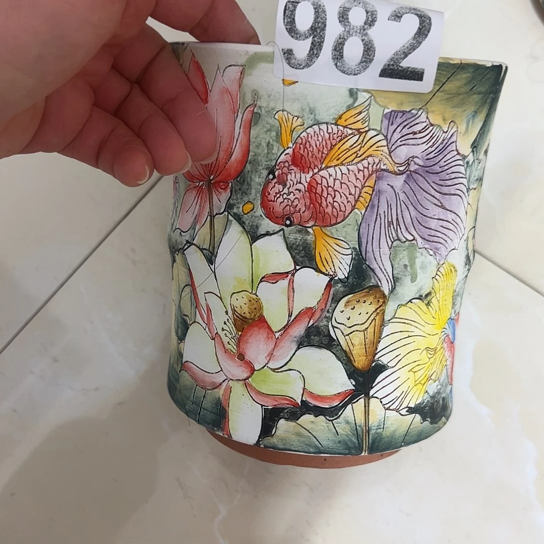 景德镇炫彩手绘口12高15