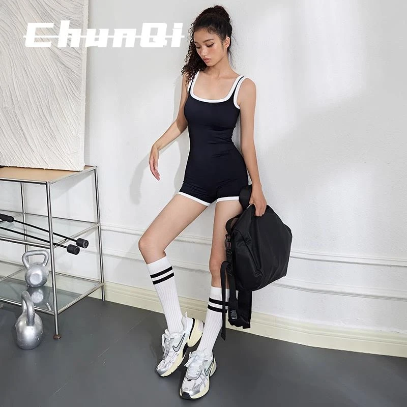 维多利亚瑜伽服带胸垫可外穿普拉提训练服套装吊带露背上衣新款夏