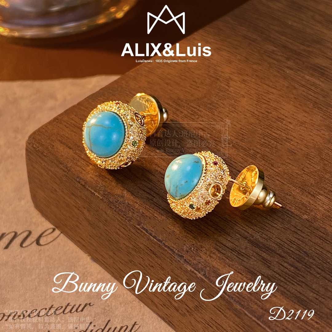 镀K金D2119 法★【松绿宫廷】冬ALIX Danas 爱丽丝耳钉