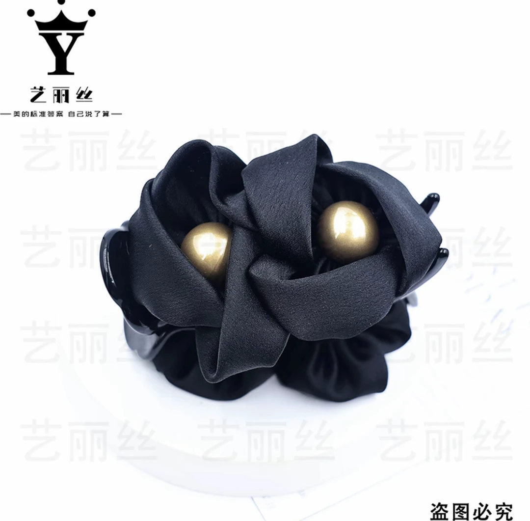 艺丽 赫本王妃 [鹊桥]2026新款黑色优雅气质款抓夹 8cm百搭发饰