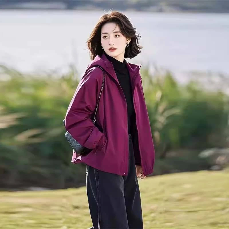 2025超火小个子超好看休闲设计感小众独特漂亮梅子色外套女早春季