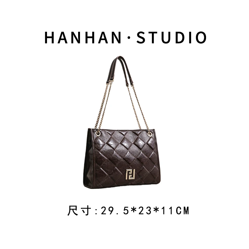 【尚恩CC】SK-92886-咖啡 轻奢时尚复古气质百搭单肩腋下包